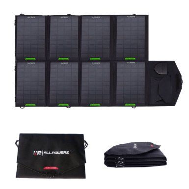 Solar Charger ALLPOWERS 28W Foldable Solar Panel Laptop Charger Portable Charger for Laptop below 18V2A Tablet ipad ipod iphone Samsung Acer Asus Dell HP Toshiba Lenovo Notebooks Laptops and More