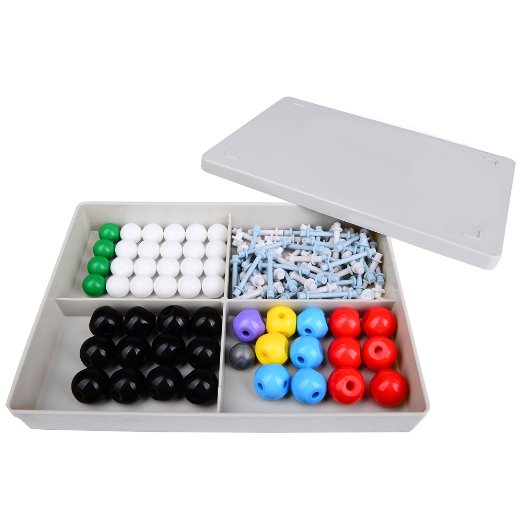 Wisehands Organic Chemistry Molecular Model, Student and Teacher Set (50 Atom Parts) with Grey Box