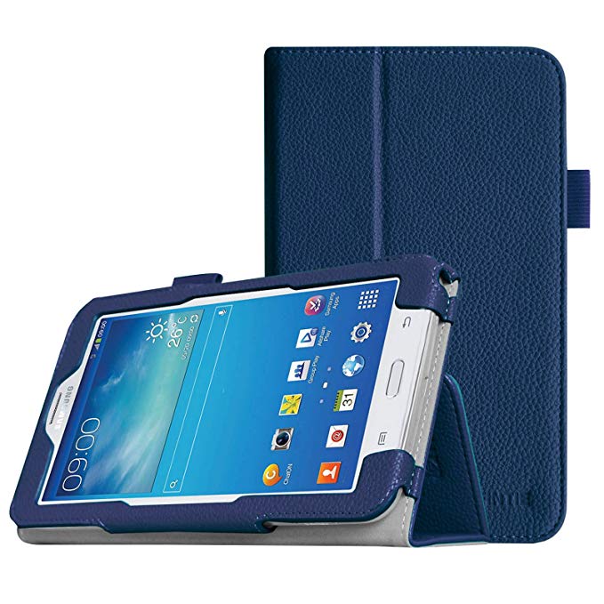 Fintie Samsung Galaxy Tab E Lite 7.0 Case - Slim Fit Folio Stand Leather Cover for Galaxy Tab E Lite SM-T113 / Tab 3 Lite 7.0 SM-T110 / SM-T111 7-Inch Tablet, Navy