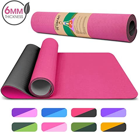 Dralegend Yoga Mat Exercise Fitness Mat - High Density Non-Slip Workout Mat for Yoga, Pilates & Exercises, Anti - Tear, Sweat - Proof, Classic 1/4 Inch