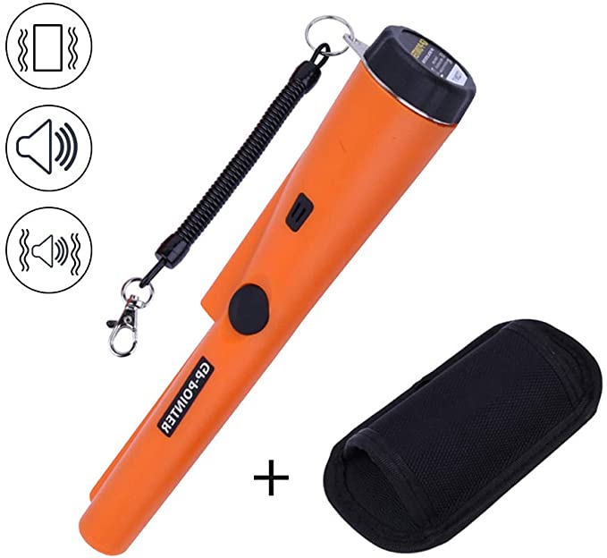 Litthing Metal Detector Pinpointer, Portable Treasure Pinpointing Finder Probe with Belt Holster for Adults and Kids (Orange)