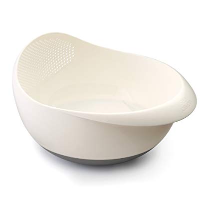 Joseph Joseph Prep and Serve Multi-Function Bowl with Integrated Colander, Large, White