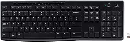 Logitech K270 Keyboard -Wireless -RF -Black -USB -Computer