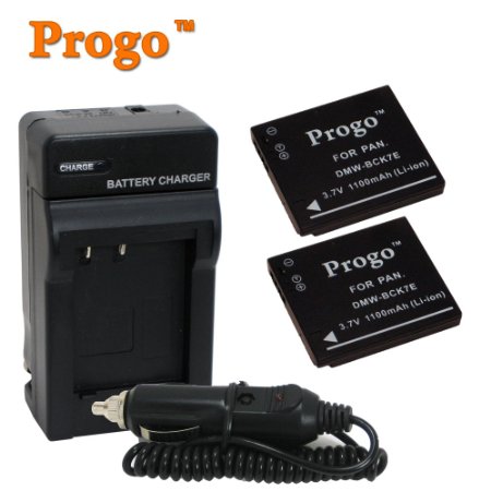 Progo 2 Li-ion Rechargeable Battery and 1 Pocket Rapid Travel Charger with Car Adapter for Select Panasonic Lumix Digital Cameras