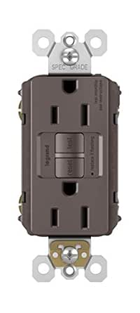 Legrand radiant 1597CCD12 15 Amp GFCI Self Test Decorator Duplex Outlet, Brown (1 Count)