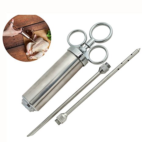 Meat Injector,Smaier Stainless Steel Flavor Injector - 2 Oz Seasoning Injector For Beef Chicken