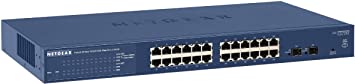 NETGEAR 24-Port Gigabit Ethernet Smart Managed Pro Switch (GS724Tv4) - with 2 x 1G SFP, Desktop/Rackmount, and ProSAFE Lifetime Protection