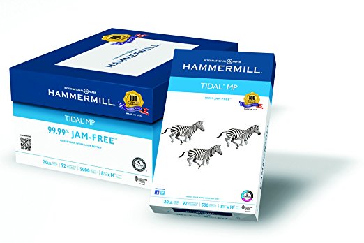 Hammermill Paper, Tidal MP, 20lb, 8 .5 x 14, Legal, 92 Bright, 5000 Sheets / 10 Ream Case (162016C), Made In The USA