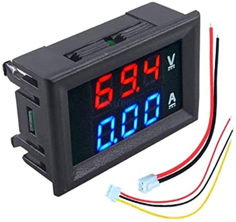 4pcs 0.28" LED Digital Voltmeter Ammeter, Red and Blue 2-in-1 Digital Multimeter Display Voltage Current Tester,DC 0-100V 10A Detector Voltage Current Meter Panel Amp Volt Gauge Monitor Tester