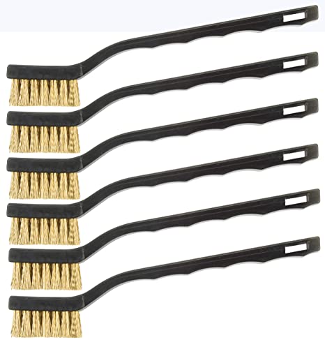 46605 Hyde Tool Brass Wire Brushes - Pack of 6 (Brass)