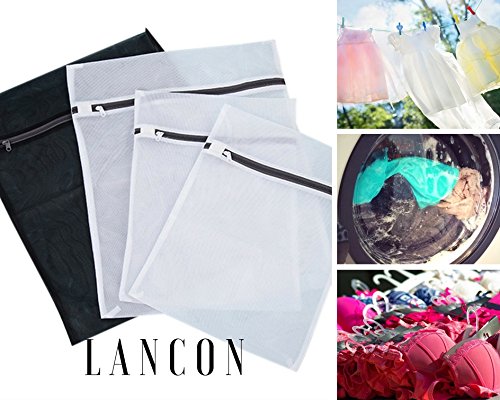 Laundry Bags for Delicates by LANCON - Set of 4 (2 Large & 2 Medium) Premium Delicates Wash Bag for Baby Clothes, Lingerie, Bras and More.