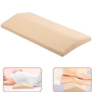 Sleeping Pillow for Back Pain,Lumbar Support Cushion for Hip,Sciatica and Joint Pain Relief,Soft Memory Foam (Beige)