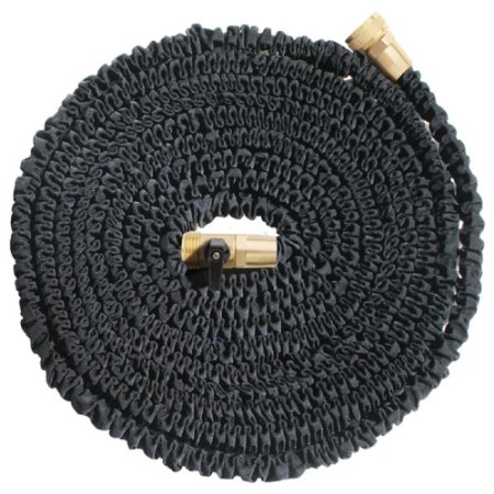 50FT Expandable Hose, With Solid Brass Ends, Double Latex Core, Most Durable Hose Available, Extra Strength Fabric, 3/4