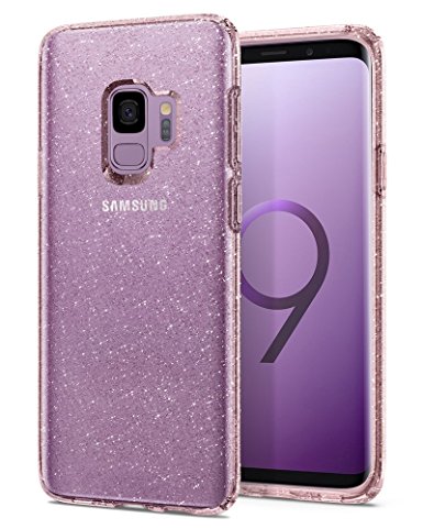 Spigen Liquid Crystal Galaxy S9 Case with Light but Durable Flexible Clear TPU Protection for Samsung Galaxy S9 (2018) - Glitter Rose Quartz