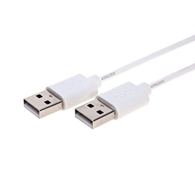 3FT USB 2.0 Cable, Type A Male to A Male, White Cord Universal Compatible with Hard Drive Enclosure, Printer, Scanner, Charger, PC, Laptop, Camera