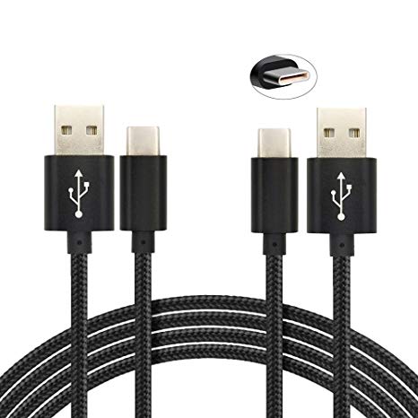 USB Type C Cable 2Pack 6FT Nylon Braided USB C Charging Cord with Reversible Connector for New Macbook,ChromeBook Pixel,Google Nexus 5X 6P Pixel C,Asus Zen AiO,Nokia N1, Oneplus 2,Lumia 950/ 950XL etc