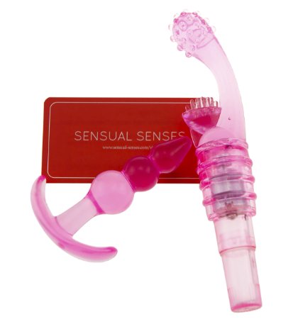 G-Spot Stimulating Vibrator With Transparent Pink Anal Plug by Sensual Senses - Intense Powerful Sexual Arousal Aid, Experience Orgasm Like Never Before.