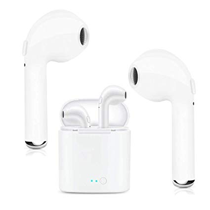 Bluetooth Headphones, EVANTEK Wireless in-Ear Bluetooth Earphone with Mic Hands-Free Headsets Sweat-Proof Sport Earbuds Compatible with All Bluetooth Devices Portable Charging Case