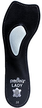 Pedag 2821 Lady 3/4 Ultra Thin Leather Self Adhesive Insole for All Heels, Black, Women's 7