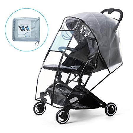 Rain Cover for Stroller, Prettop Universal Baby Stroller Rain Cover with Storage Pouch, Clear Wind Weather Shield Accessories, Waterproof Travel Umbrella Cover for Stroller/Pram,Outdoor Use(Air Holes)