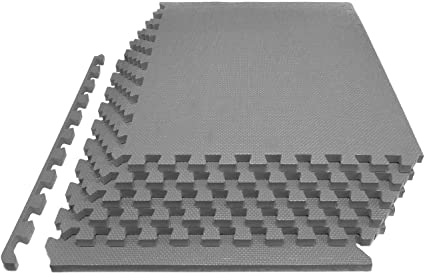 Prosource Extra Thick Puzzle Exercise Mat 3/4” or 1", EVA Foam Interlocking Tiles for Protective, Cushioned Workout Flooring for Home and Gym Equipment