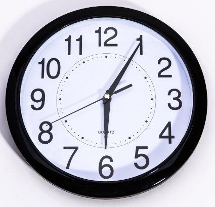 Bekith Non Ticking 11 1/2-Inch Round Quartz Wall Clock, Black, 1/Box