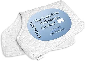 Coop Home Goods The Cool Side Cut-Out Pillow Case, Queen Size Cooling Pillow Cases for Hot Sleepers, Two-Sided Pillow Covers, Cozy Side & Cool Side, Ultra Soft Lulltra Cool Technology