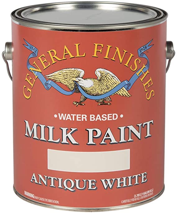 General Finishes Water Based Milk Paint, 1 Gallon, Antique White