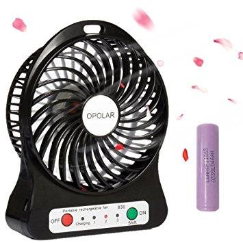 OPOLAR F101 Portable Rechargeable Fan, Mini USB fan, Desk Tabletop Fan, Personal Fan, Small Travel Fan, Outdoor Fan