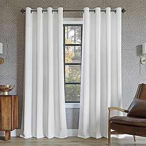 Sun Zero Nordic 2-Pack Theater Grade Noise Reducing Extreme 100% Blackout Grommet Curtain Panel Pair, 52" x 63, White