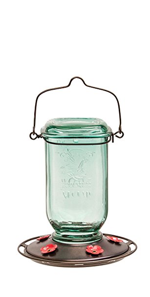 More Birds Hummingbird Feeder with 5 Feeding Stations, Glass Mason Jar Hummingbird Feeder, 25-Ounce Hummingbird Nectar Capacity