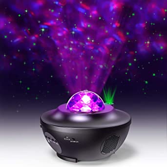 Star Projector, 2 in 1 Ocean Light Projector LED for Kids Bedroom/Game Rooms/Home Theatre/Night Light Ambiance with Bluetooth Music Speaker, with Remote Control