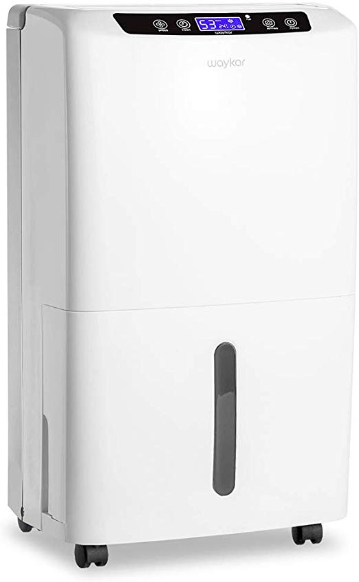 Waykar 40 Pint Dehumidifier for Home and Basements in Spaces up to 2000 Sq Ft,Auto or Manual Drain