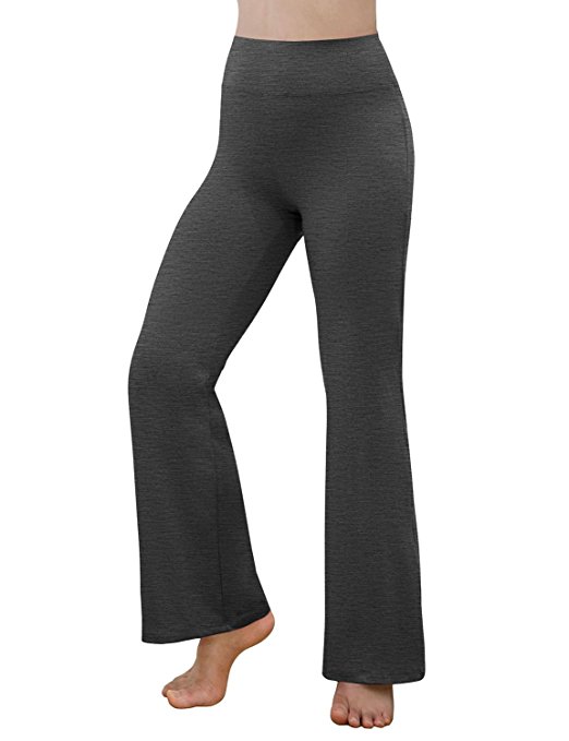 REETOYO Women's Power Flex Tummy Control Workout Yoga Boot Cut Flares Pants With Inner Pocket