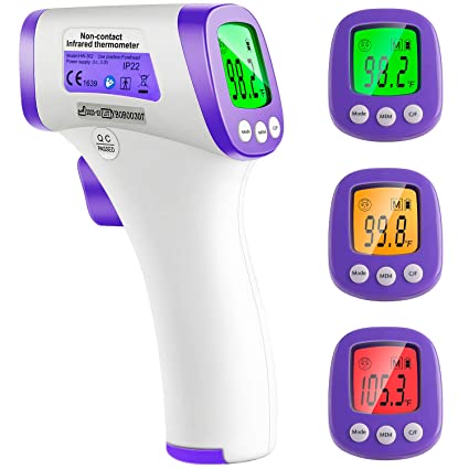 Infrared Forehead Thermometer, Non-Contact Forehead Thermometer for Adult, Kids, Baby, Accurate Instant Readings No Touch Infrared Thermometer with 3 in 1 Digital LCD Display for Face, Ear, Body