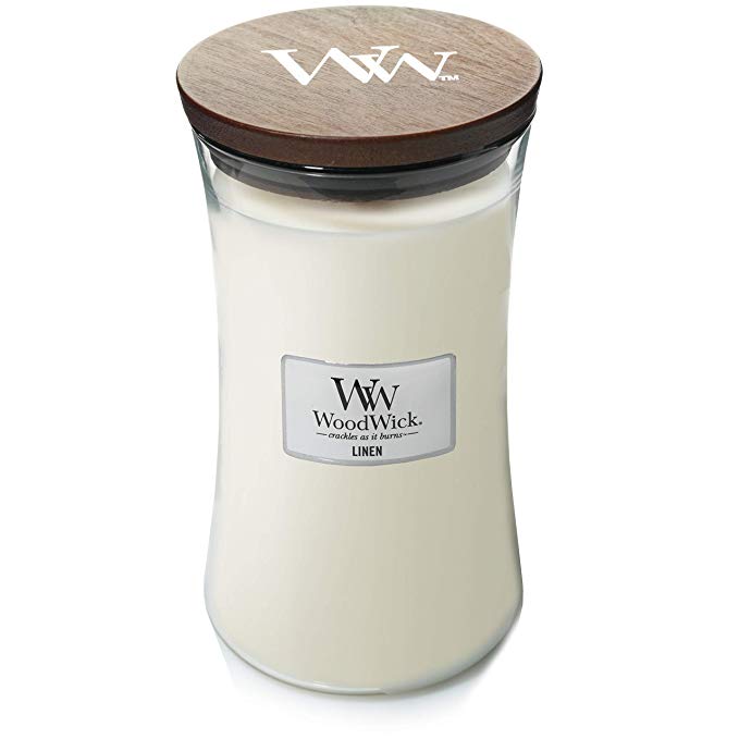 WoodWick Large Hourglass Scented Candle, Linen