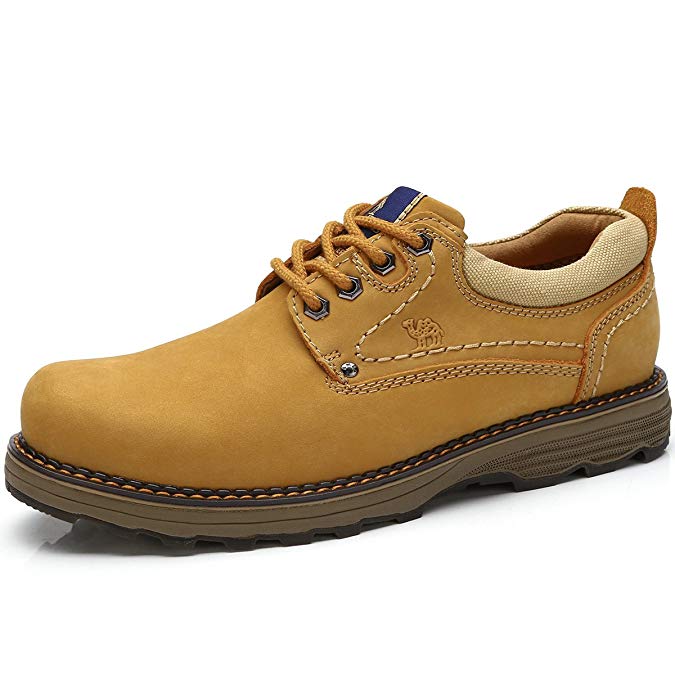 Camel Men's Uniform Work Boots Lightweight Work Shoes for Casual Off-Road Cowboy