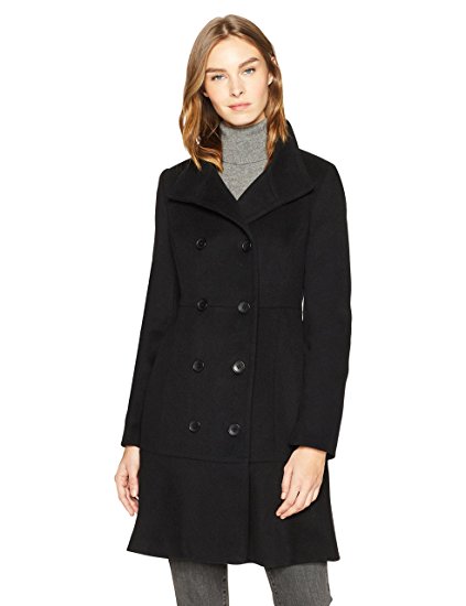 HAVEN OUTERWEAR Women's Fit and Flare Double Breasted Wool Coat