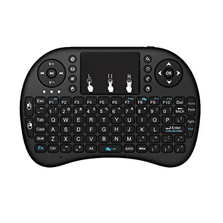 Tygot I-8 Mini Wireless Keyboard and Mouse(Touchpad) with Smart Function for Smart Tv, Android Tv Box, Raspberry-Pi, Android & iOS Devices (Black)