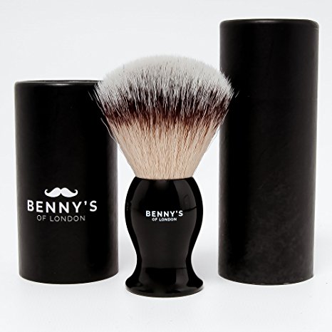SHAVING BRUSH - SALE NOW ON - Benny's of London Luxury Shave Brush - Perfect for Home or Travel - Must Have Present for Mens Grooming Set by Benny's of London