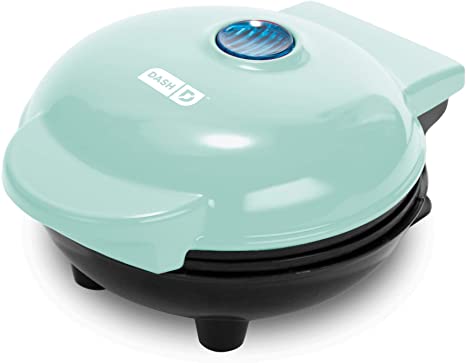 Dash DMS001AQ Mini Maker Electric Round Griddle for Individual Pancakes, Cookies, Eggs & other on the go Breakfast, Lunch & Snacks with Indicator Light   Included Recipe Book - Aqua (Renewed)