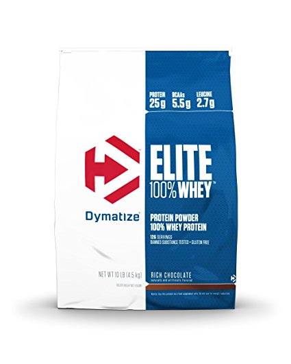 Dymatize Elite 100% Whey Protein, Rich Chocolate, 10 lbs