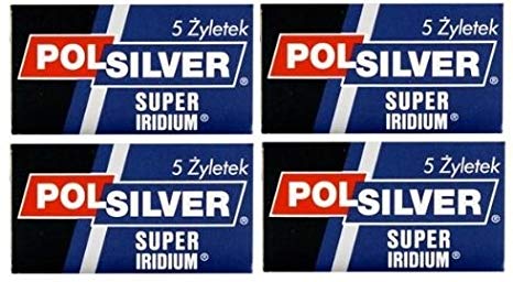 Polsilver Super Iridium Double Edge Razor Blades, 20 Count