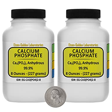 Calcium Phosphate [Ca3(PO4)2] 99.9% ACS Grade Powder 1 Lb in Two Space-Saver Bottles USA