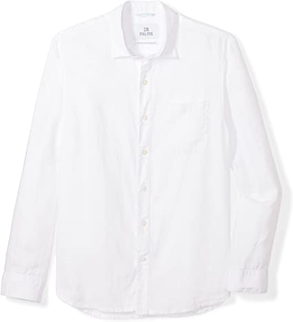 Amazon Brand - 28 Palms Men's Relaxed-Fit Long-Sleeve 100% Linen Shirt