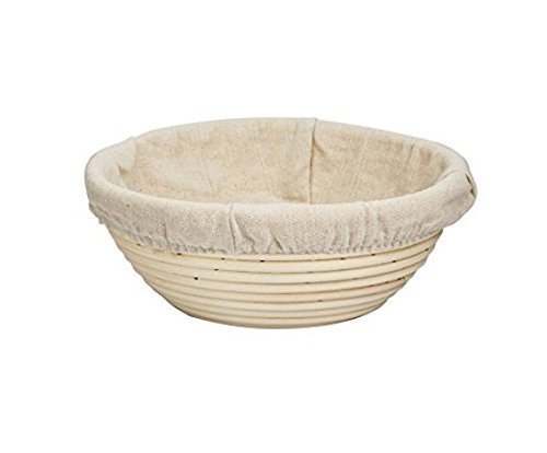 Forsun 1pcs 10"(25cm) Round Banneton Brotform Bread Dough Proofing Rising Rattan Basket & Liner