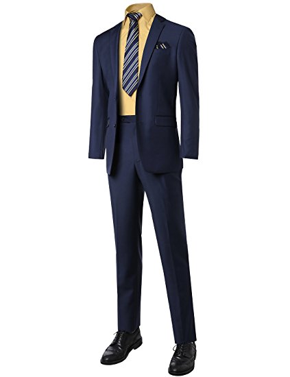 Youstar Men's Contemporary Slim Suits in Different Options (3pcs,2pcs,vest)