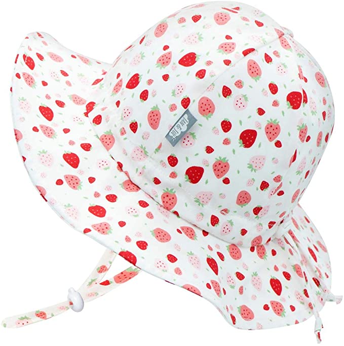 JAN & JUL GRO-with-Me Girls' Sun-Hat for Baby Toddler Kids, Adjustable Straps, UPF 50  Protection