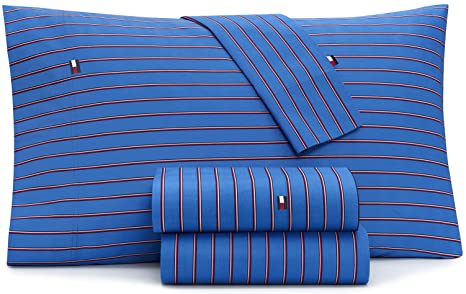 Tommy Hilfiger Global Stripe Oxford Sheet Set Queen Marina