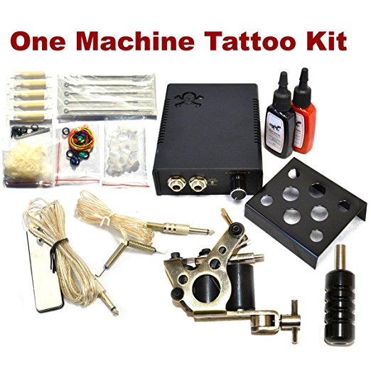INTRO TO Tattoo Kit / 1 Tattoo Machine - Power Supply / 2 INK / Needles / PLUS Accessories